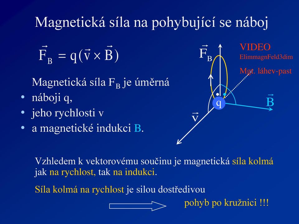 v F q VIDEO ElimmagnFeld3dim Mgt.