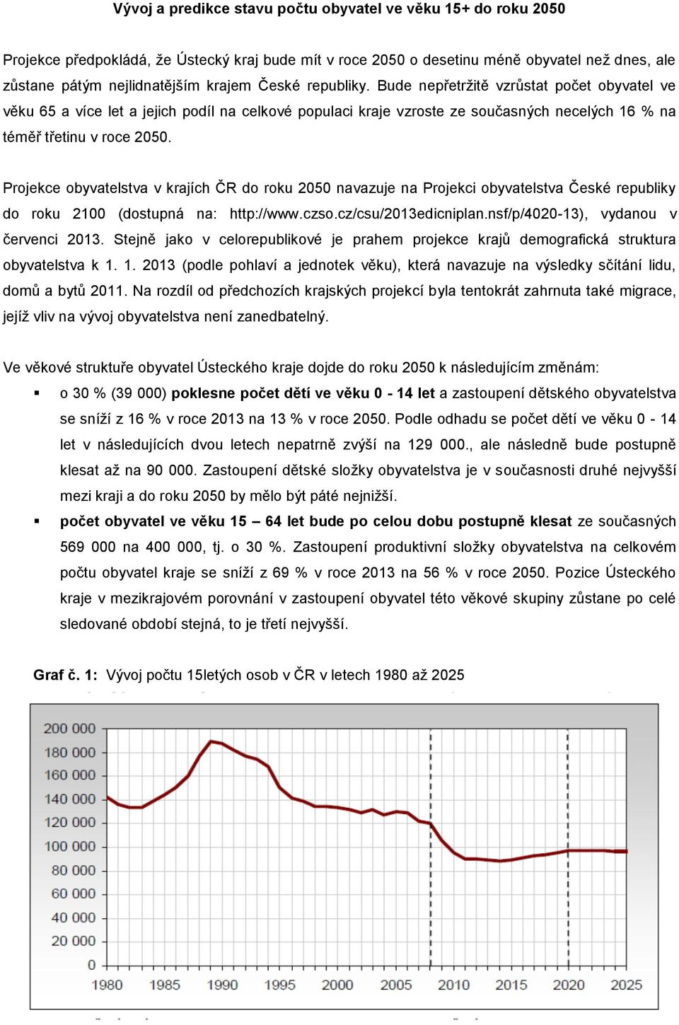 Projekce obyvatelstva v krajích ČR do roku 2050 navazuje na Projekci obyvatelstva České republiky do roku 2100 (dostupná na: http://www.czso.cz/csu/2013edicniplan.