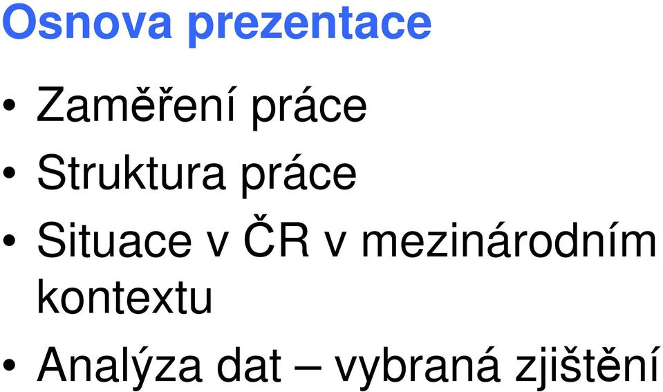 Situace v ČR v mezinárodním