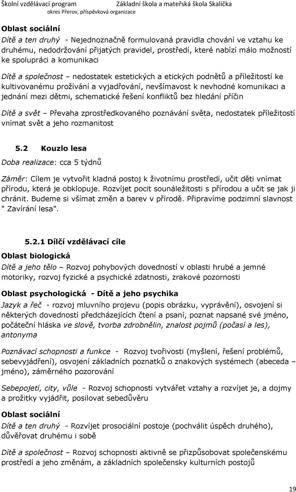 příčin Dítě a svět Převaha zprostředkovaného poznávání světa, nedostatek příležitostí vnímat svět a jeho rozmanitost 5.