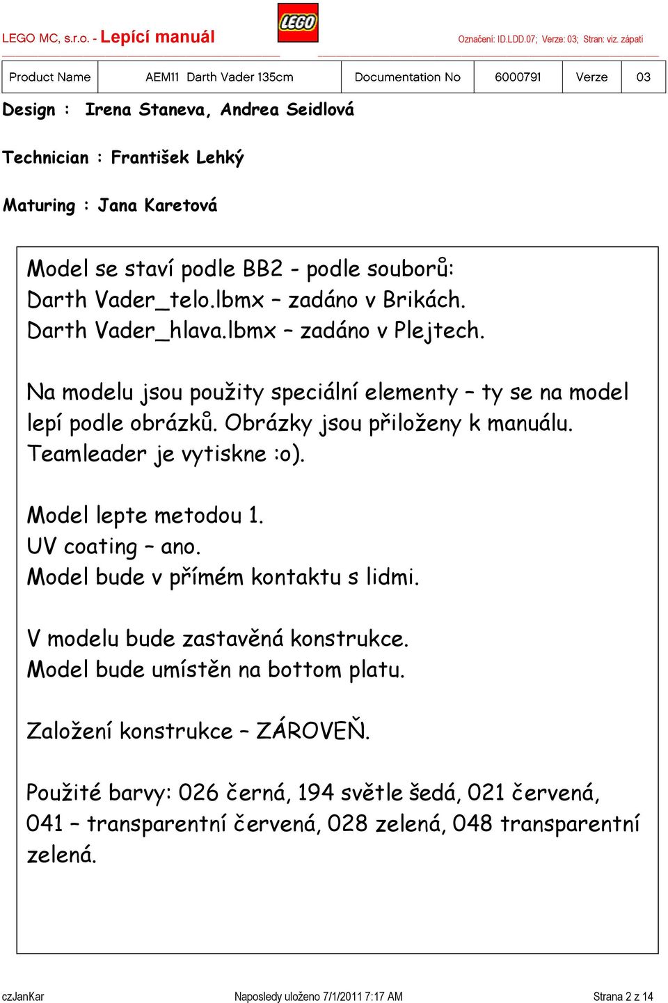 Teamleader je vytiskne :o). Model lepte metodou 1. UV coating ano. Model bude v přímém kontaktu s lidmi. V modelu bude zastavěná konstrukce. Model bude umístěn na bottom platu.