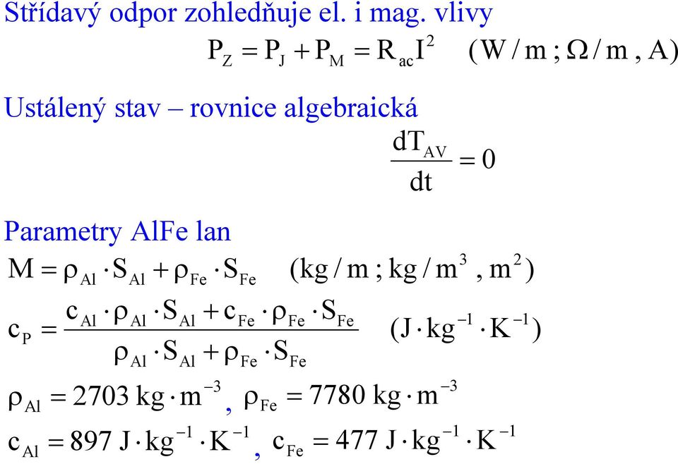 Parametry AlFe lan M S S c P c Al Al Al Al Al S S Al Al Fe c Fe Fe Fe S 3 Al