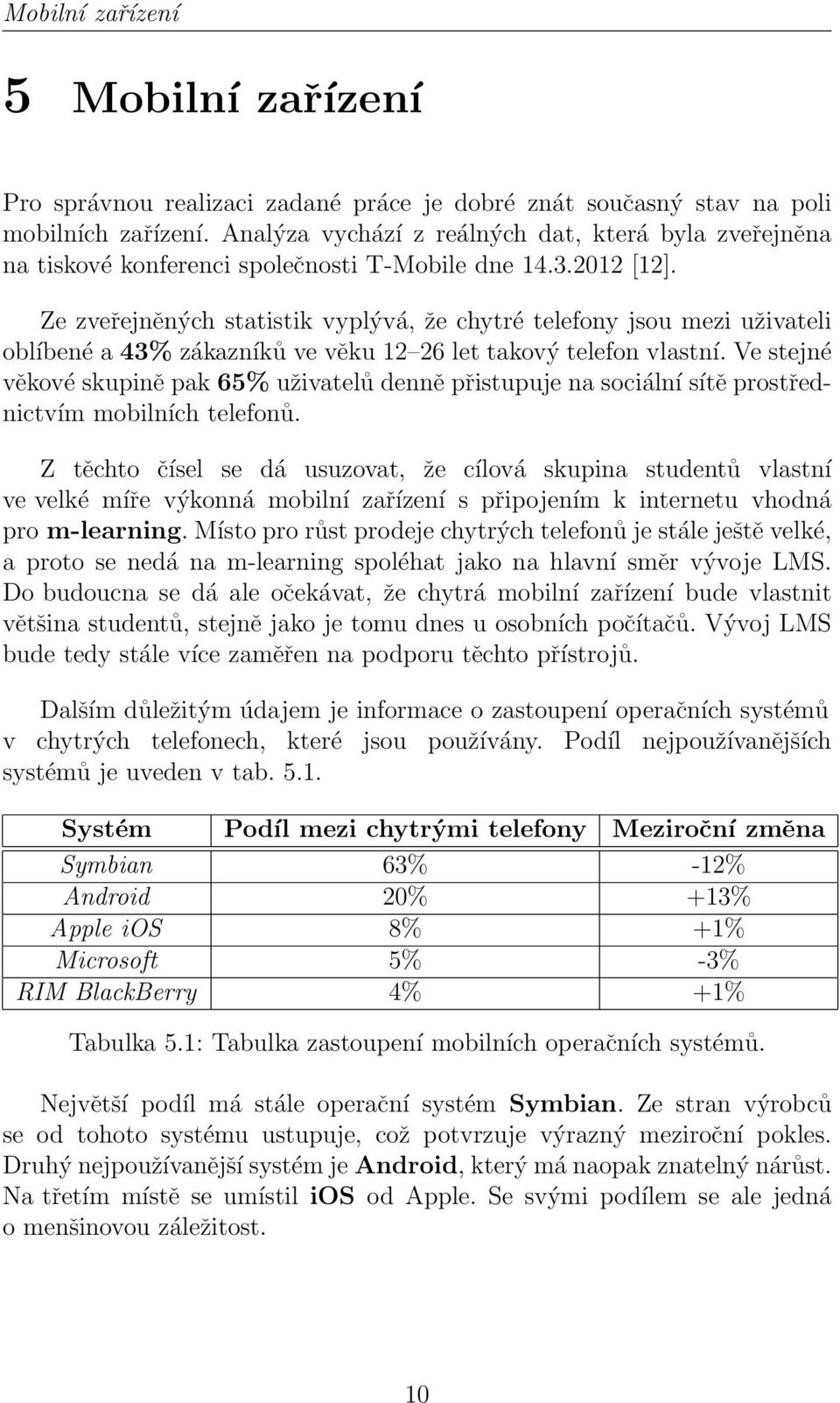 Ze zveřejněných statistik vyplývá, že chytré telefony jsou mezi uživateli oblíbené a 43% zákazníků ve věku 12 26 let takový telefon vlastní.