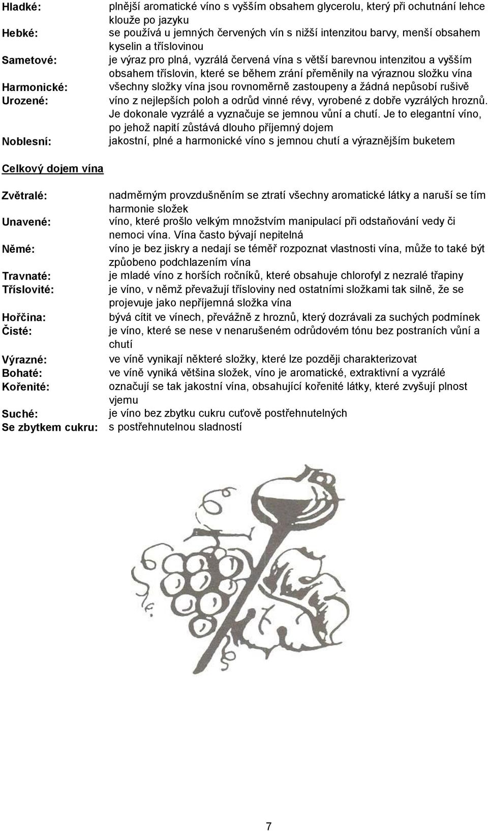 vína všechny složky vína jsou rovnoměrně zastoupeny a žádná nepůsobí rušivě víno z nejlepších poloh a odrůd vinné révy, vyrobené z dobře vyzrálých hroznů.