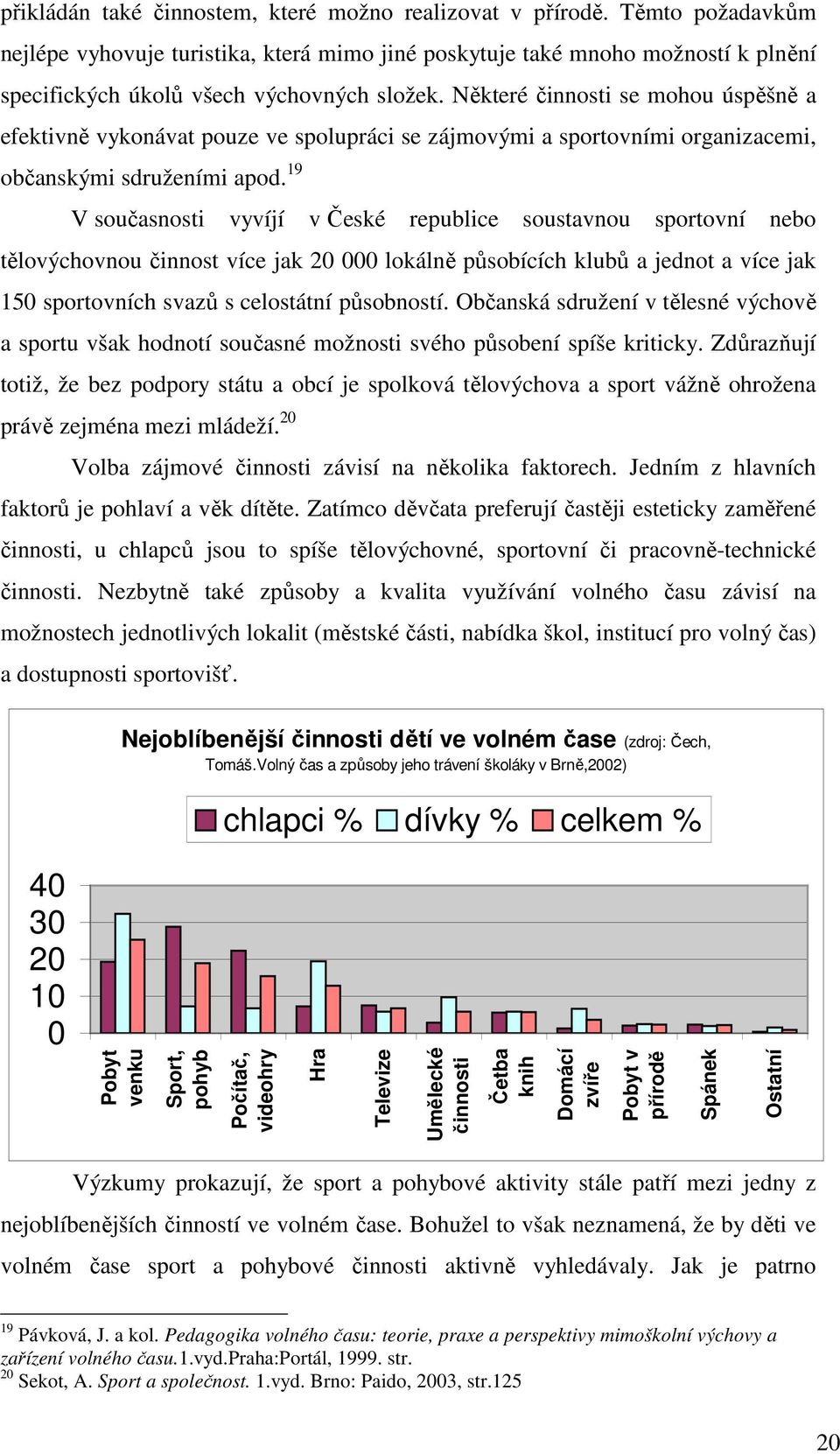 Některé činnosti se mohou úspěšně a efektivně vykonávat pouze ve spolupráci se zájmovými a sportovními organizacemi, občanskými sdruženími apod.