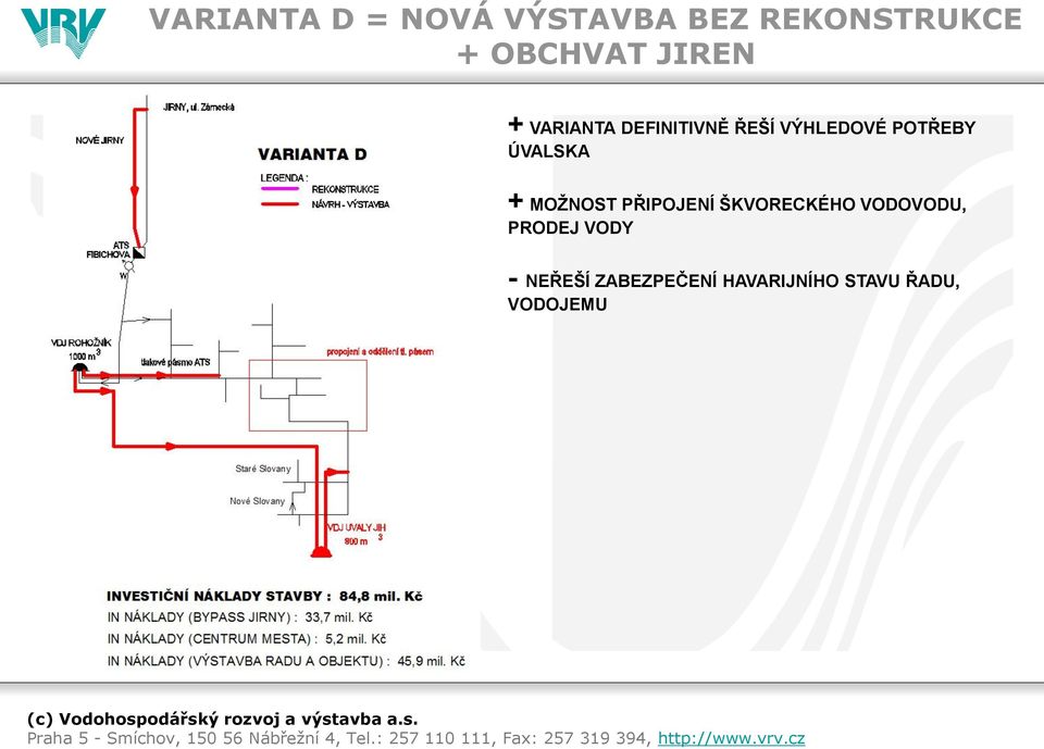 ÚVALSKA + MOŽNOST PŘIPOJENÍ ŠKVORECKÉHO VODOVODU,