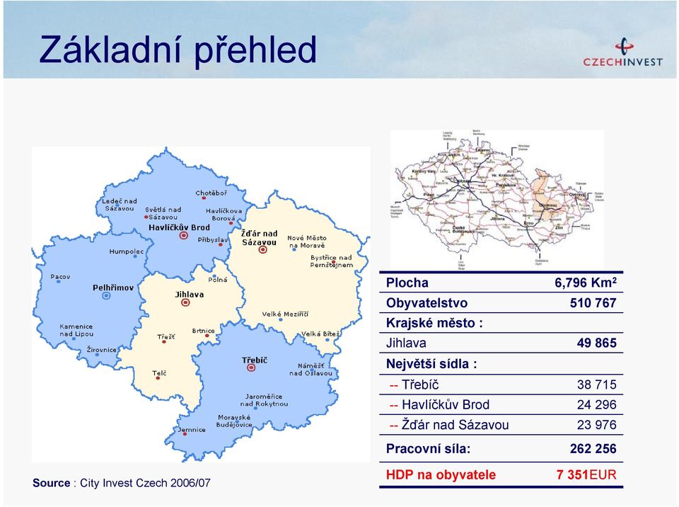 -- Havlíčkův Brod -- Žďár nad Sázavou Pracovní síla: HDP na