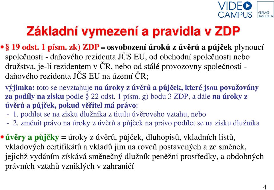 daňového rezidenta JČS EU na území ČR; výjimka: toto se nevztahuje na úroky z úvěrů a půjček, které jsou považovány za podíly na zisku podle 22 odst. 1 písm.