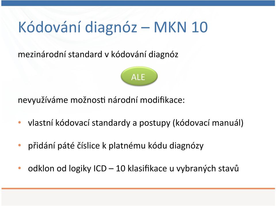 standardy a postupy (kódovací manuál) přidání páté číslice k