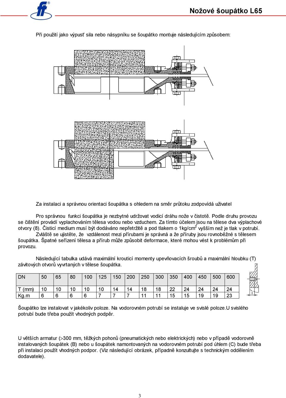 Čisticí medium musí být dodáváno nepřetržitě a pod tlakem o 1kg/cm 2 vyšším než je tlak v potrubí.