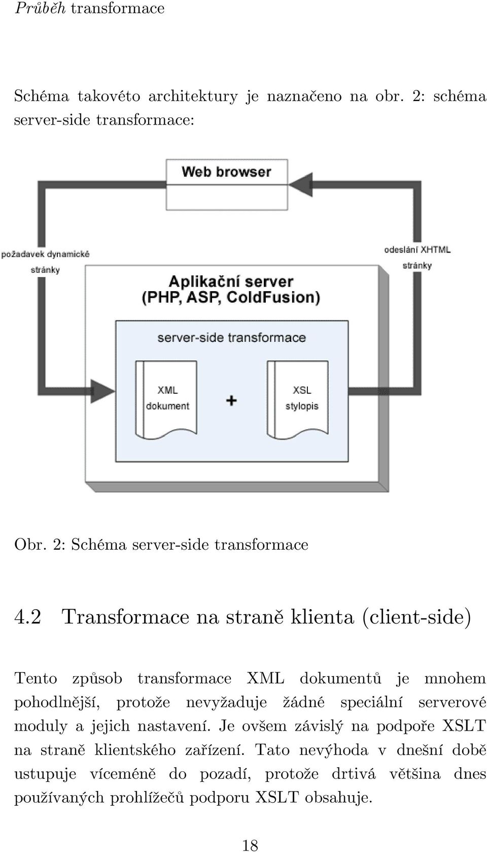 2 Transformace na straně klienta (client-side) Tento způsob transformace XML dokumentů je mnohem pohodlnější, protože nevyžaduje