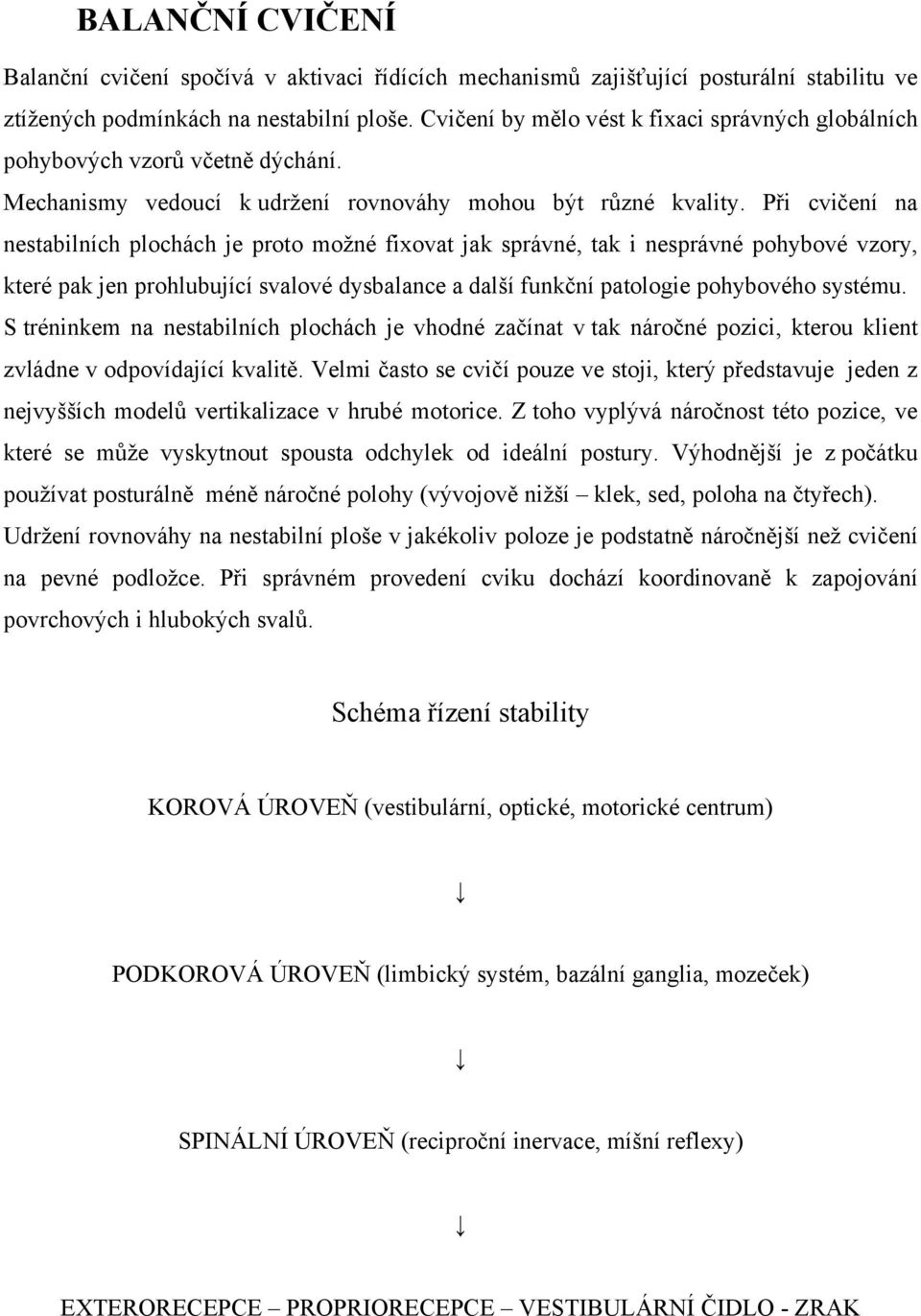 Při cvičení na nestabilních plochách je proto možné fixovat jak správné, tak i nesprávné pohybové vzory, které pak jen prohlubující svalové dysbalance a další funkční patologie pohybového systému.