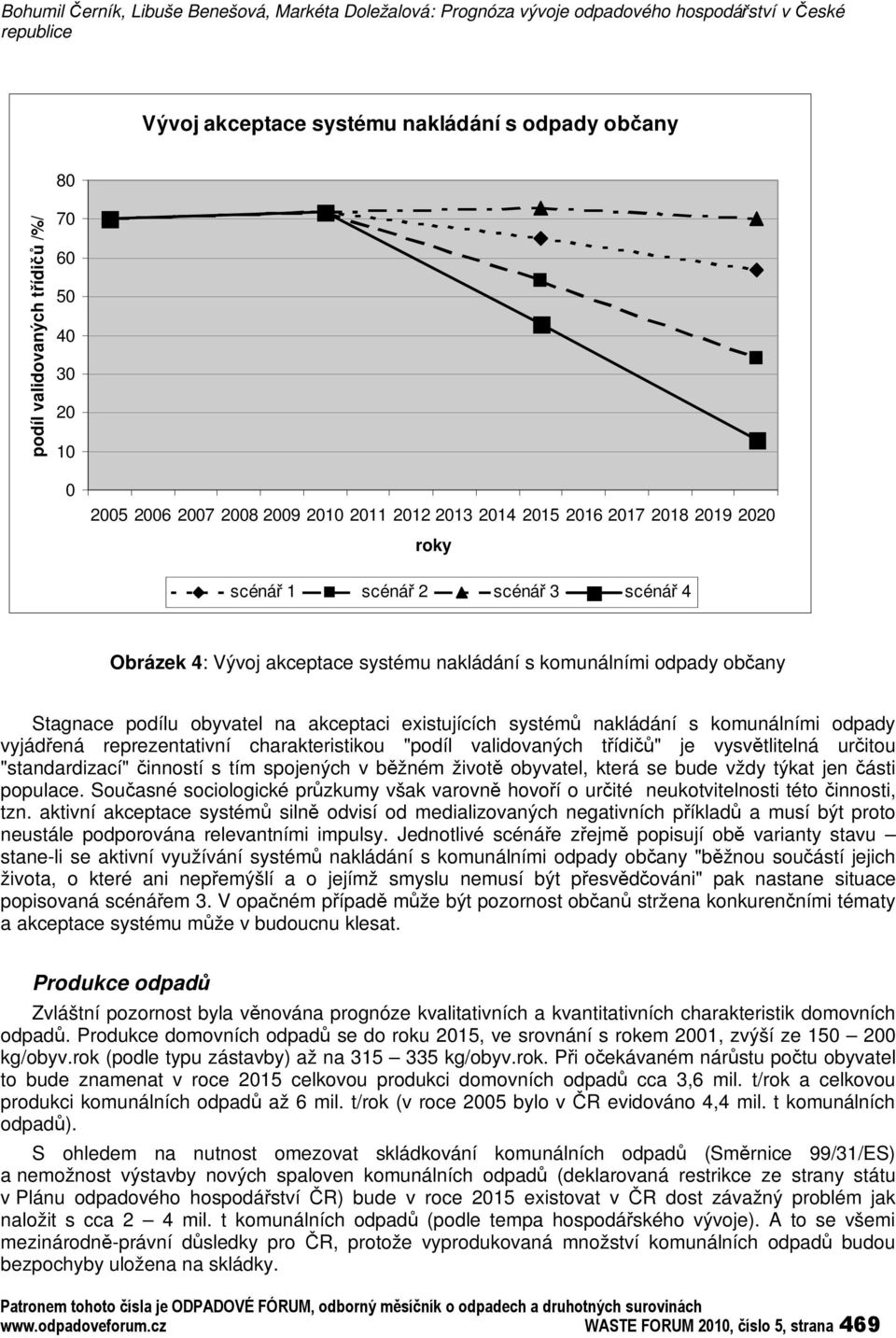 Stagnace podílu obyvatel na akceptaci existujících systém nakládání s komunálními odpady vyjádená reprezentativní charakteristikou "podíl validovaných tídi" je vysvtlitelná uritou "standardizací"