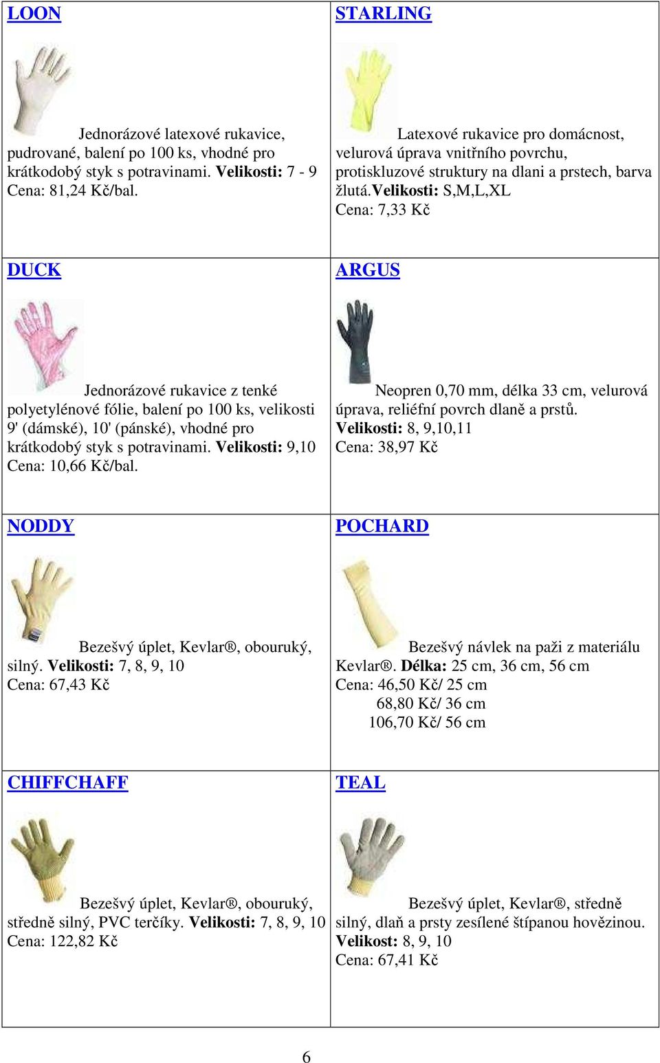 velikosti: S,M,L,XL Cena: 7,33 Kč DUCK ARGUS Jednorázové rukavice z tenké polyetylénové fólie, balení po 100 ks, velikosti 9' (dámské), 10' (pánské), vhodné pro krátkodobý styk s potravinami.
