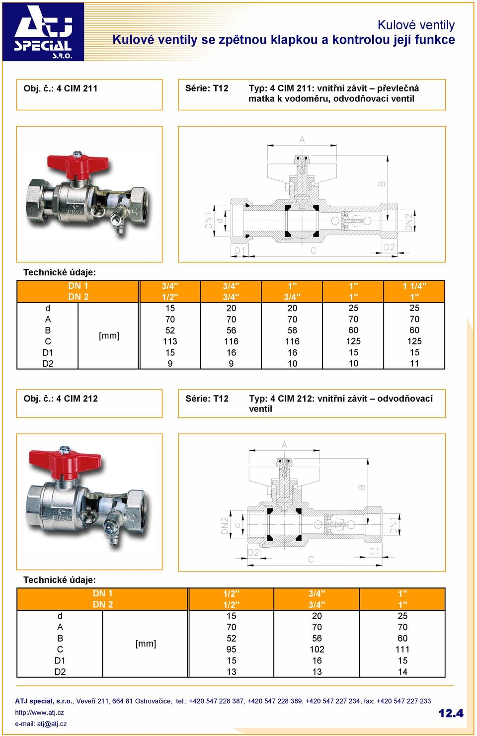 1/2" 3/4" 3/4" 1" 1" d 15 20 20 25 25 A 70 70 70 70 70 B 52 56 56 60 60 C 113 116 116 125 125 D1 15 16 16 15 15 D2 9 9 10