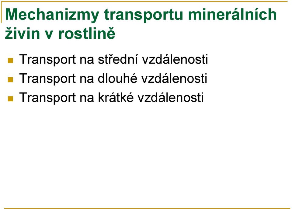 střední vzdálenosti Transport na