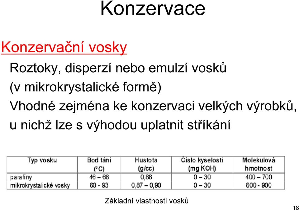 zejména ke konzervaci velkých výrobků, u nichž lze