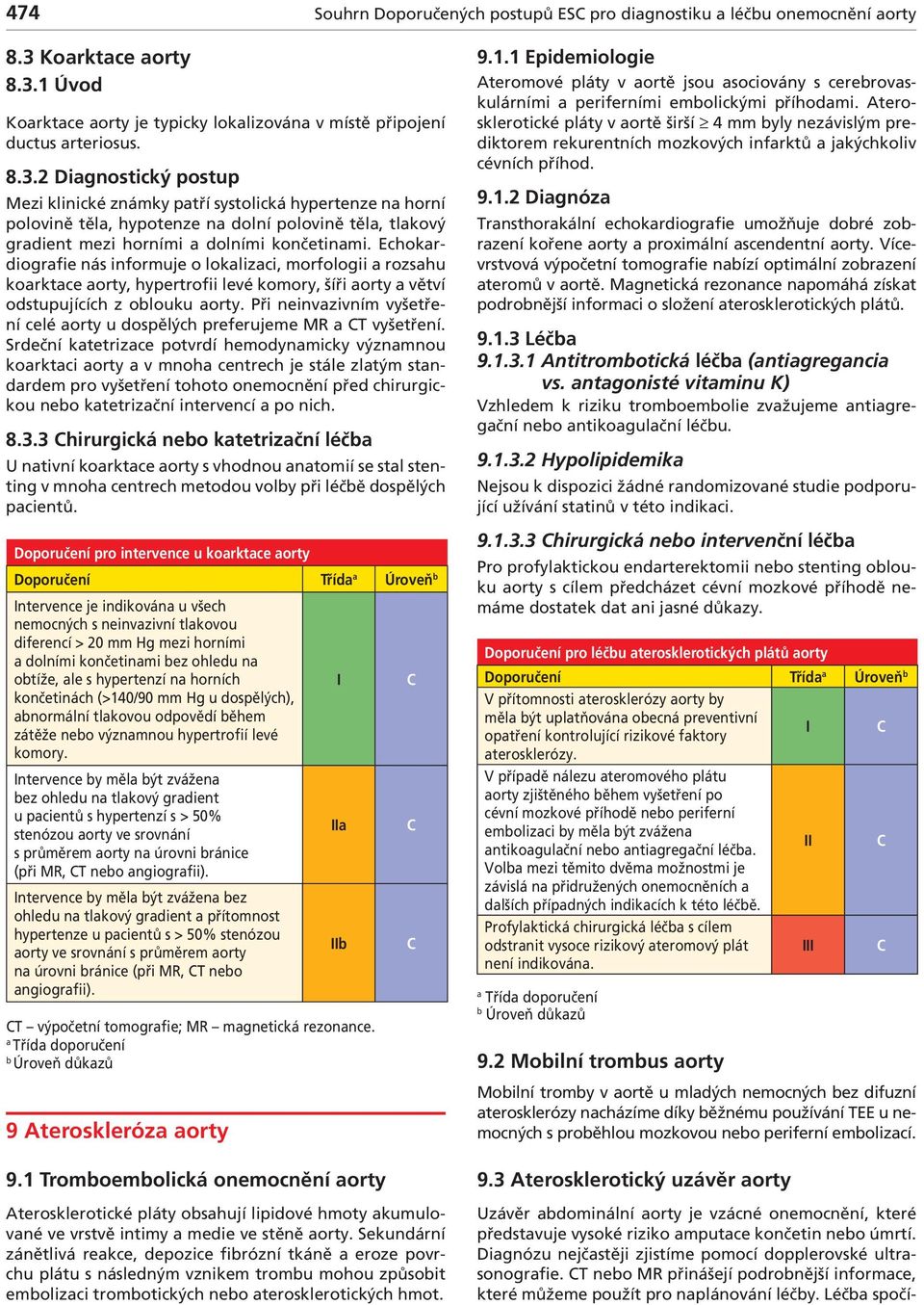 Echokrdiogrfie nás informuje o loklizci, morfologii rozshu korktce orty, hypertrofii levé komory, šíři orty větví odstupujících z olouku orty.