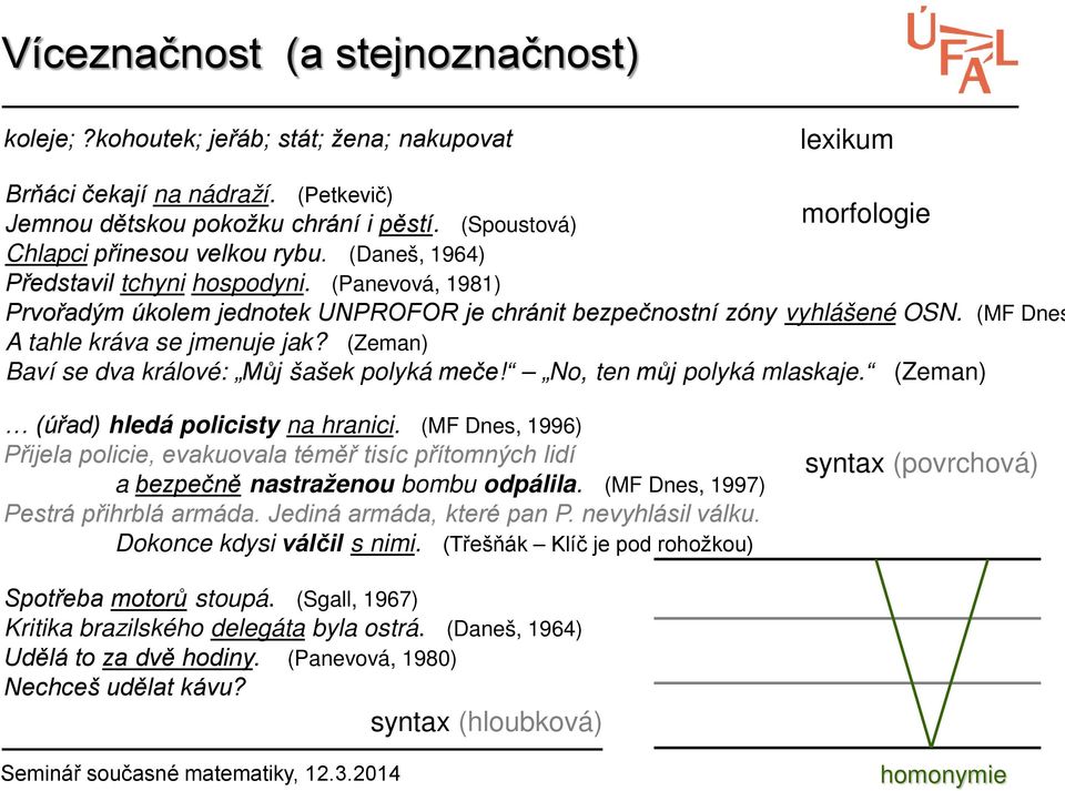 (MF Dnes A tahle kráva se jmenuje jak? (Zeman) Baví se dva králové: Můj šašek polyká meče! No, ten můj polyká mlaskaje. (Zeman) (úřad) hledá policisty na hranici.