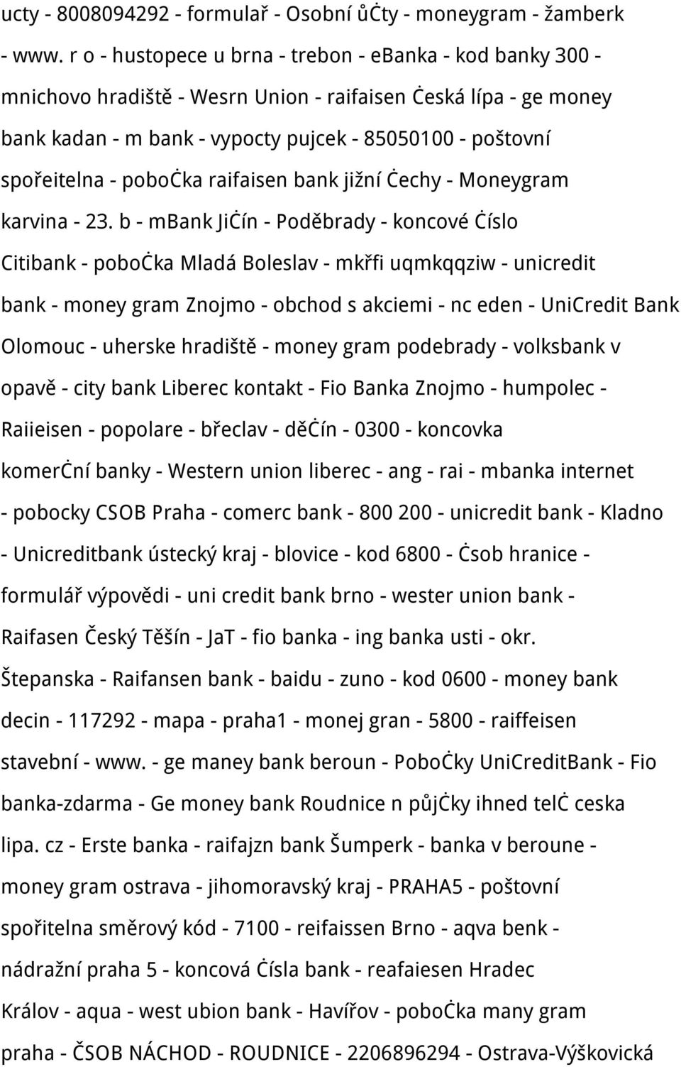 pobočka raifaisen bank jižní čechy - Moneygram karvina - 23.