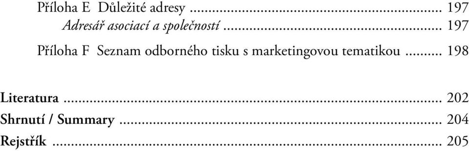 .. 197 Příloha F Seznam odborného tisku s