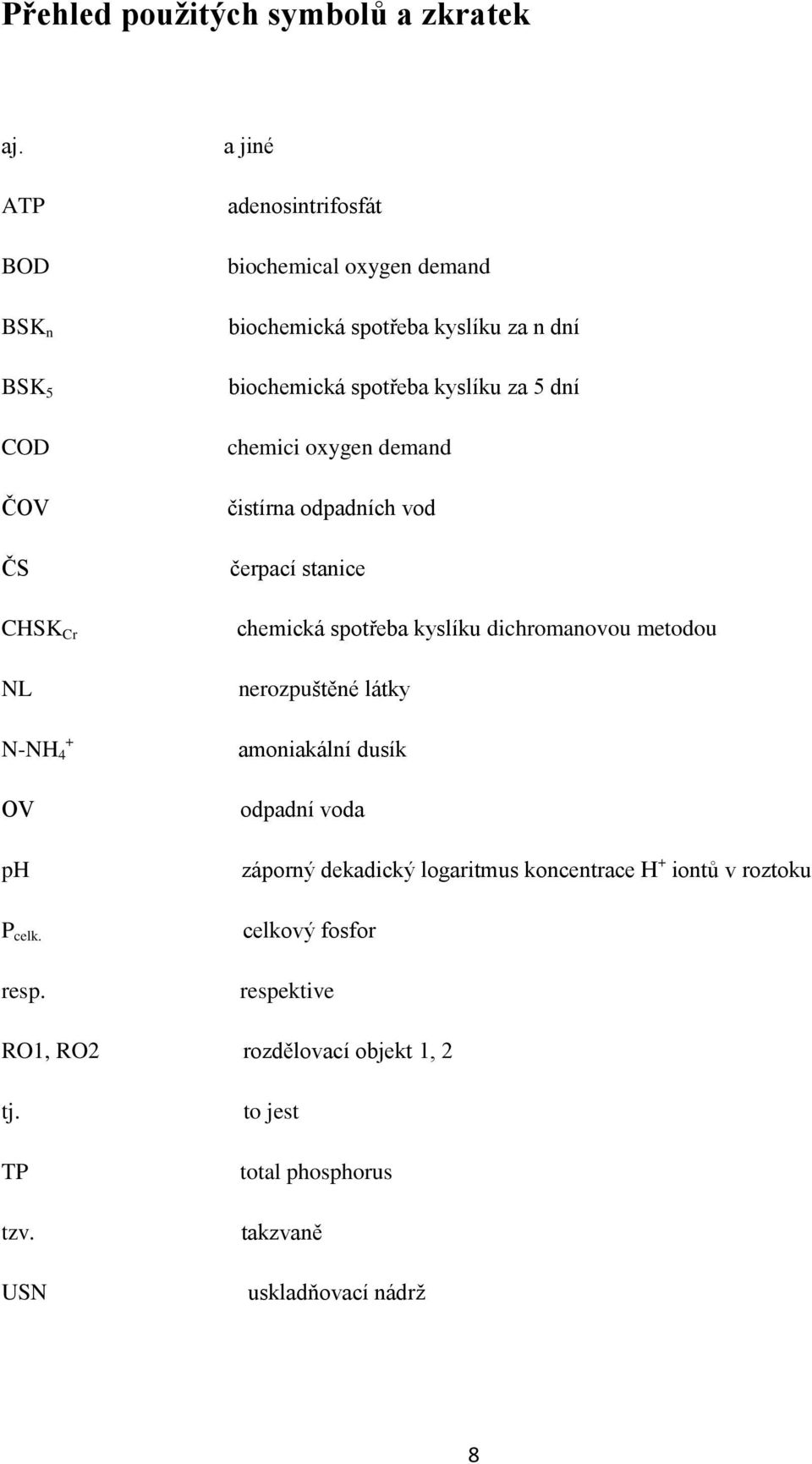 biochemická spotřeba kyslíku za 5 dní chemici oxygen demand čistírna odpadních vod čerpací stanice chemická spotřeba kyslíku dichromanovou metodou