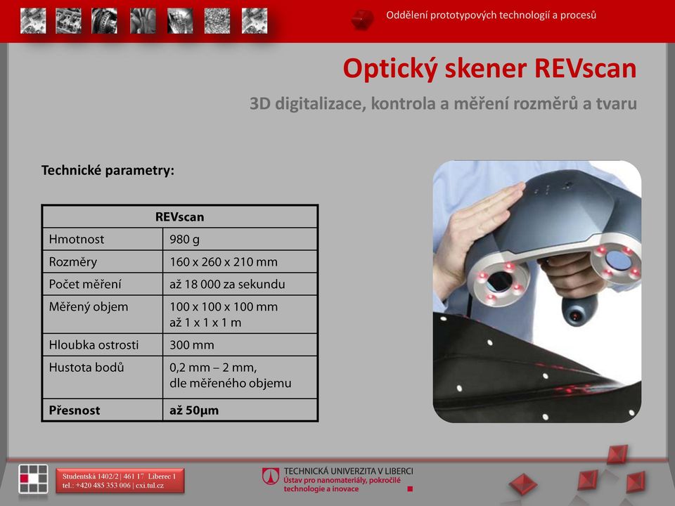 3D digitalizace, kontrola a měření