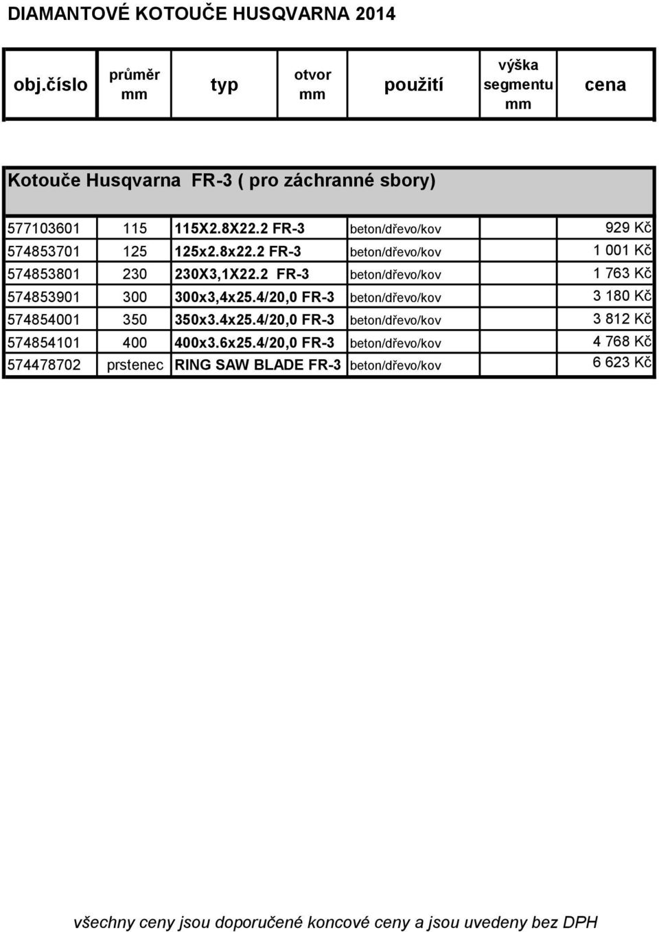 2 FR-3 beton/dřevo/kov 929 Kč 574853701 125 125x2.8x22.2 FR-3 beton/dřevo/kov 1 001 Kč 574853801 230 230X3,1X22.