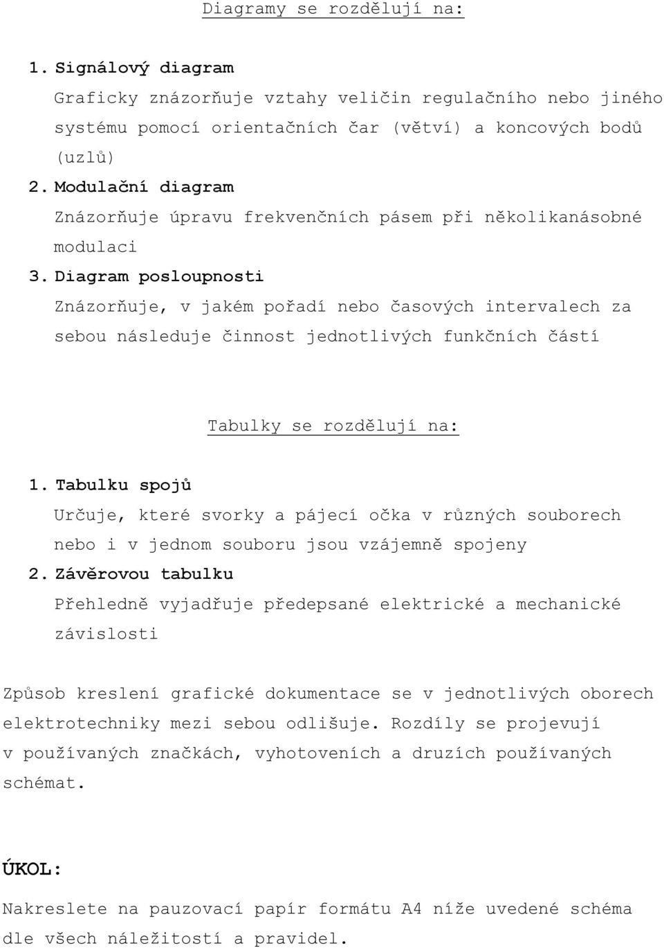 Diagram posloupnosti Znázorňuje, v jakém pořadí nebo časových intervalech za sebou následuje činnost jednotlivých funkčních částí Tabulky se rozdělují na: 1.