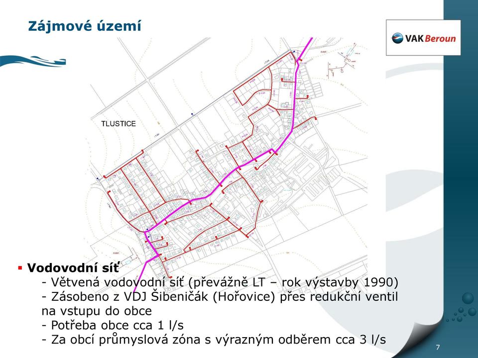 (Hořovice) přes redukční ventil na vstupu do obce - Potřeba