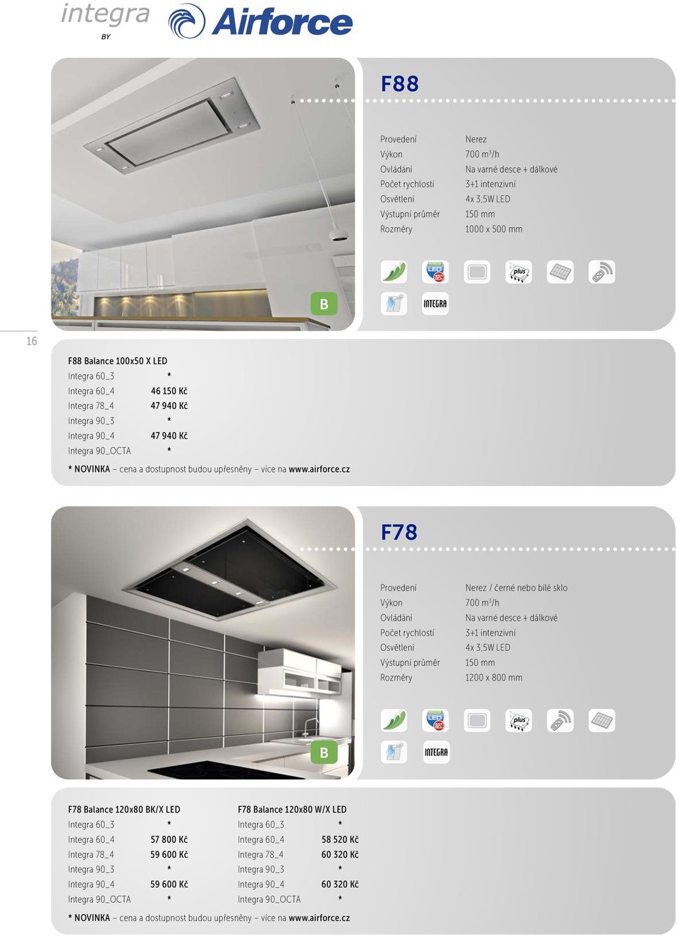 Balance 120x80 BK/X LED F78 Balance 120x80 W/X LED Integra 60_3 * Integra 60_3 * Integra 60_4 57 800 Kč Integra 60_4 58 520 Kč Integra 78_4