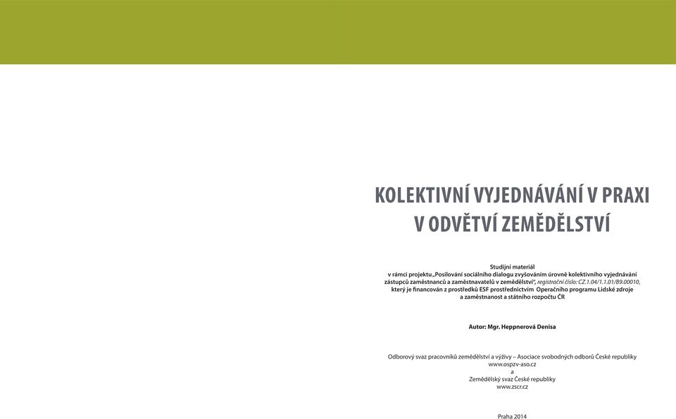 00010, který je financován z prostředků ESF prostřednictvím Operačního programu Lidské zdroje a zaměstnanost a státního rozpočtu