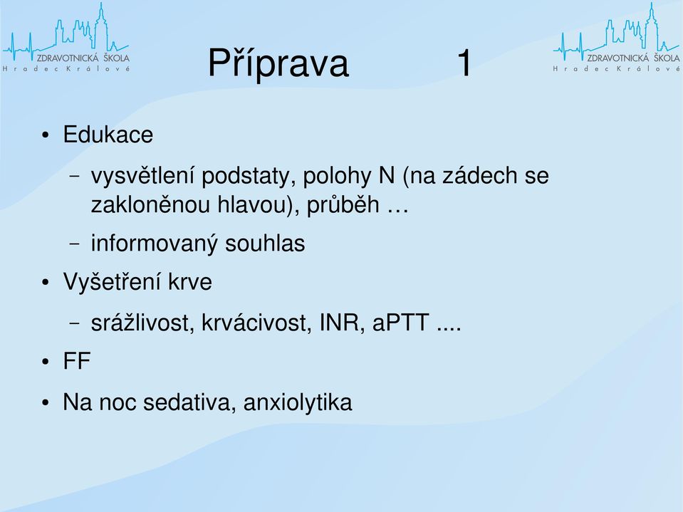 informovaný souhlas Vyšetření krve srážlivost,