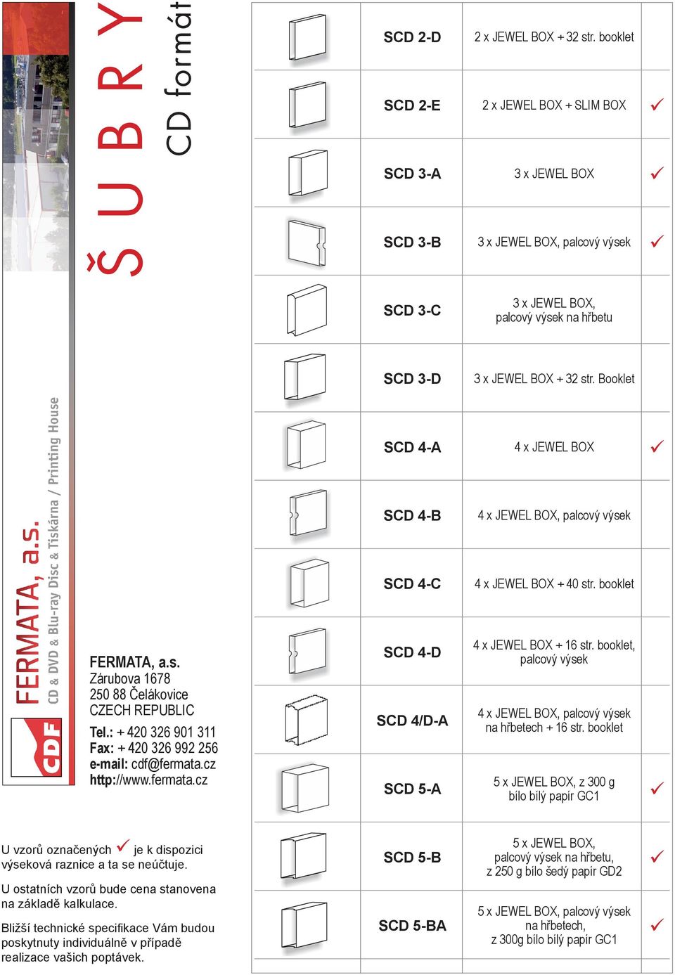 str. Booklet SCD 4-A 4 x JEWEL BOX SCD 4-B 4 x JEWEL BOX, SCD 4-C 4 x JEWEL BOX + 40 str. booklet SCD 4-D 4 x JEWEL BOX + 16 str.