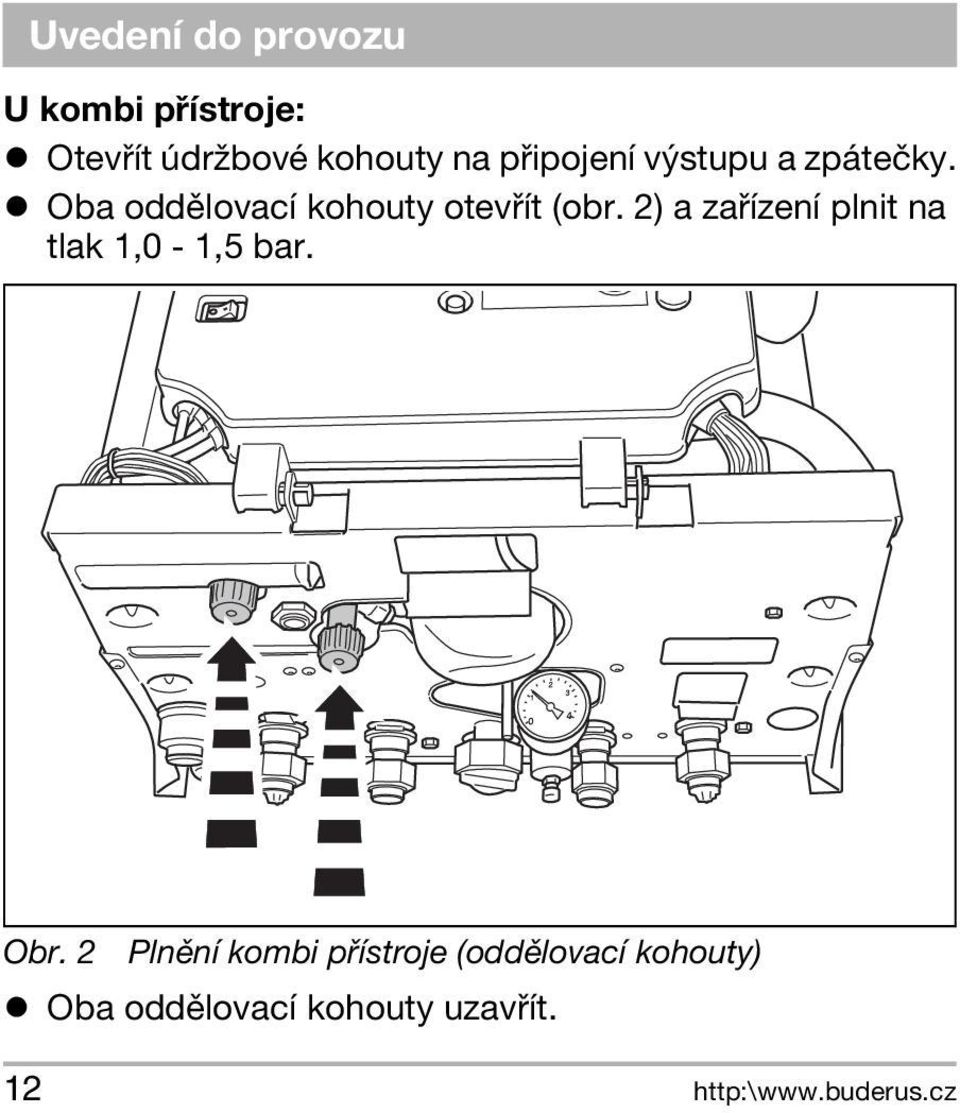 2) a zaøízení plnit na tlak 1,0-1,5 bar. Obr.