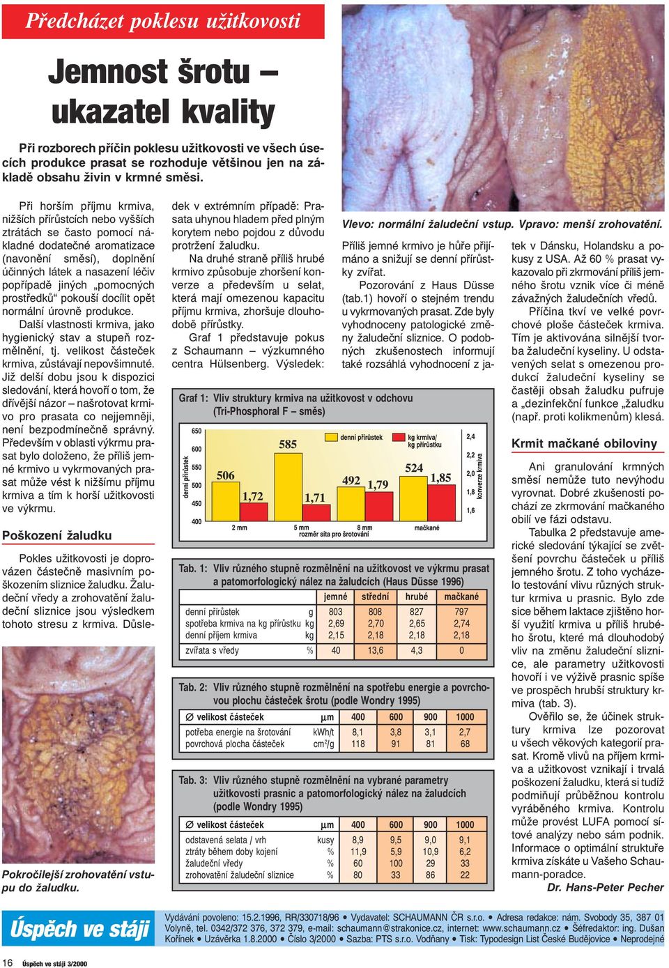 pomocných prostředků pokouší docílit opět normální úrovně produkce. Další vlastnosti krmiva, jako hygienický stav a stupeň rozmělnění, tj. velikost částeček krmiva, zůstávají nepovšimnuté.