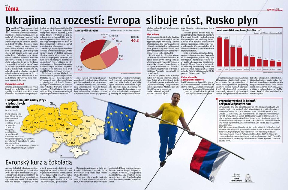 Vicepremiér Serhij Arbuzov pro ně má jasnou, i když mírnější nabídku : pokud chcete náš podpis, dejte nám deset miliard eur.