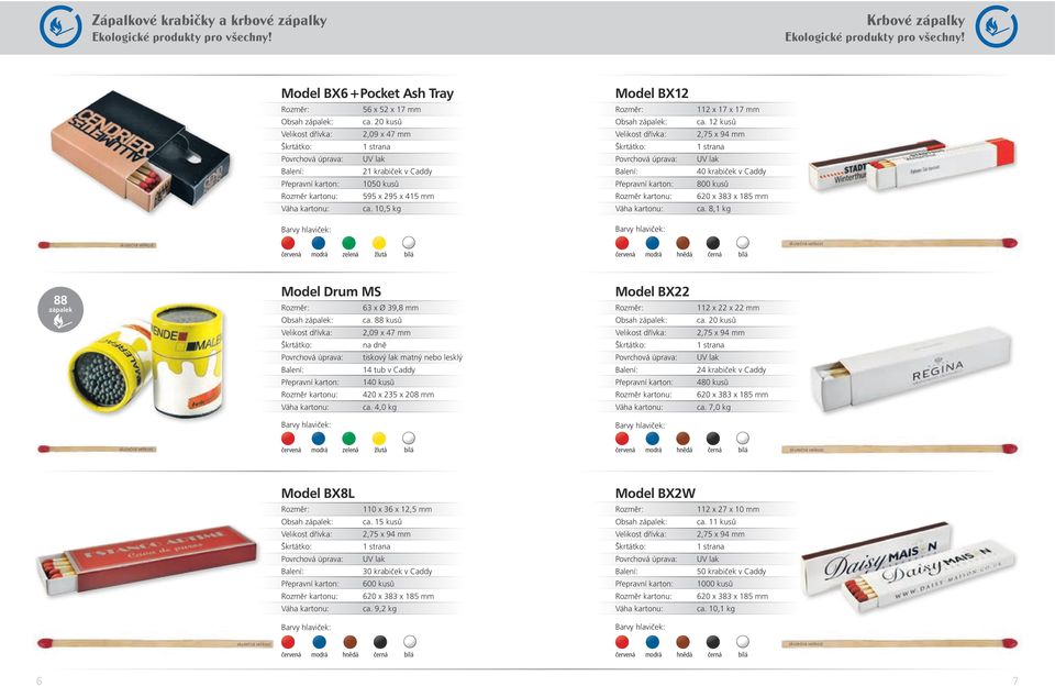 8,1 kg červená modrá zelená žlutá bílá červená modrá hnědá bílá 88 zápalek Model Drum MS 63 x Ø 39,8 mm ca.