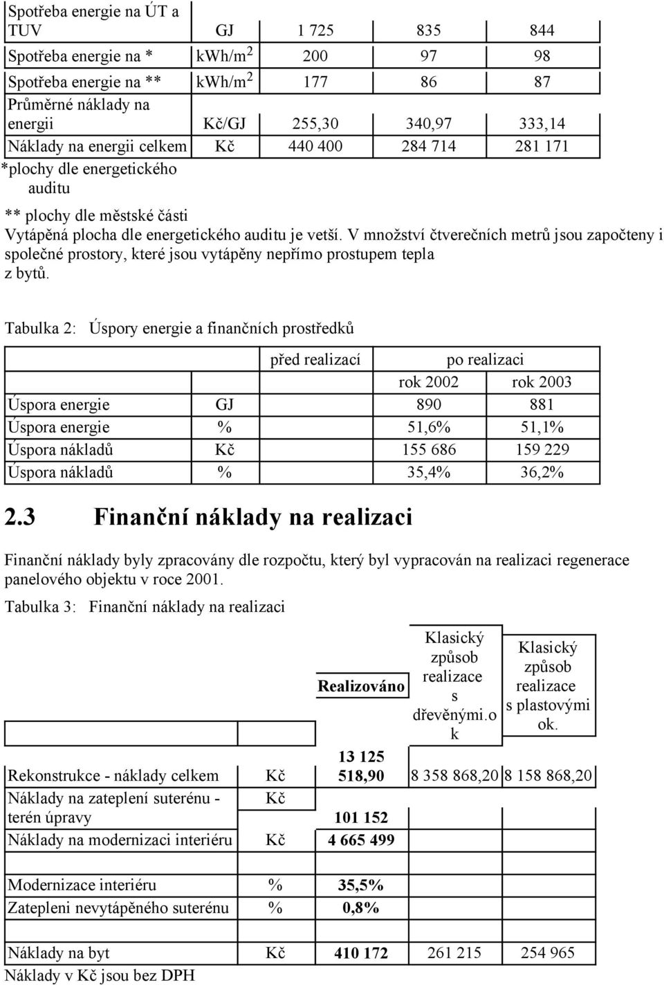 V množství čtverečních metrů jsou započteny i společné prostory, které jsou vytápěny nepřímo prostupem tepla z bytů.