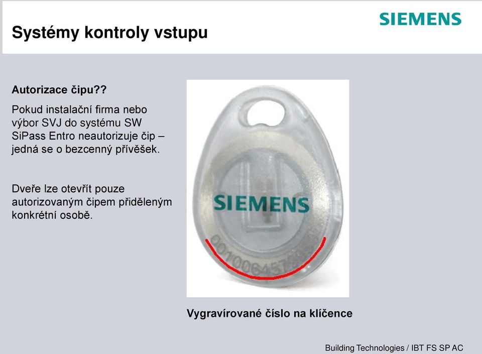 Entro neautorizuje čip jedná se o bezcenný přívěšek.