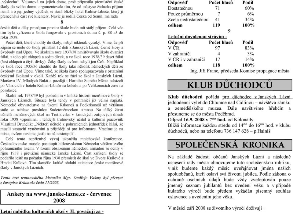 jí přenechává část své klientely. Navíc je rodilá Češka od Semil, má ráda 8 české děti a díky pronájmu prostor škole bude mít stálý příjem.