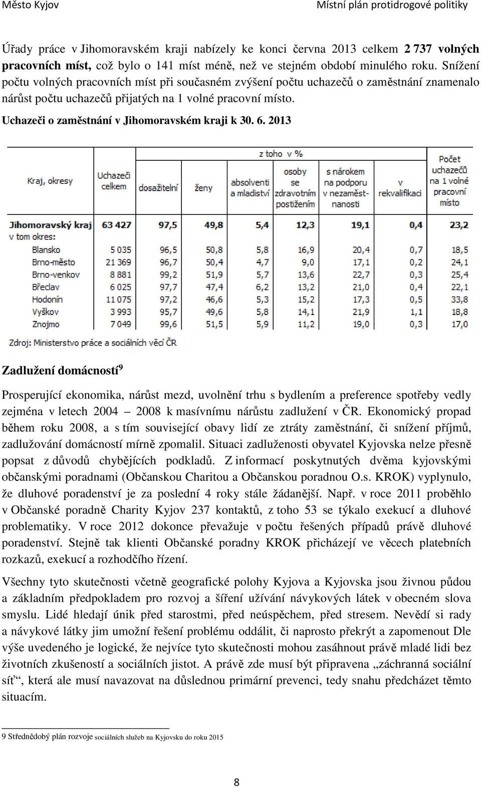 Uchazeči o zaměstnání v Jihomoravském kraji k 30. 6.