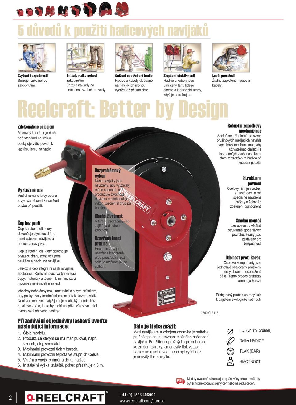 chcete a k dispozici tehdy, když je potřebujete. Reelcraft: Better by Design Zdokonalené připojení Mosazný konektor je delší než standard na trhu a poskytuje větší povrch k lepšímu lemu na hadici.