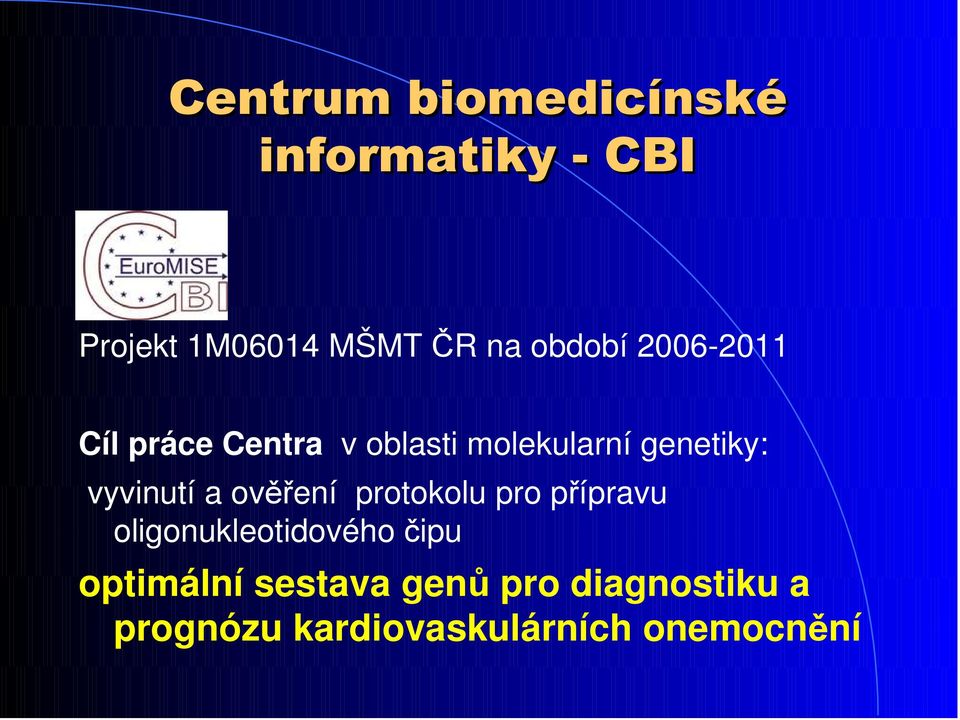 vyvinutí a ověření protokolu pro přípravu oligonukleotidového čipu