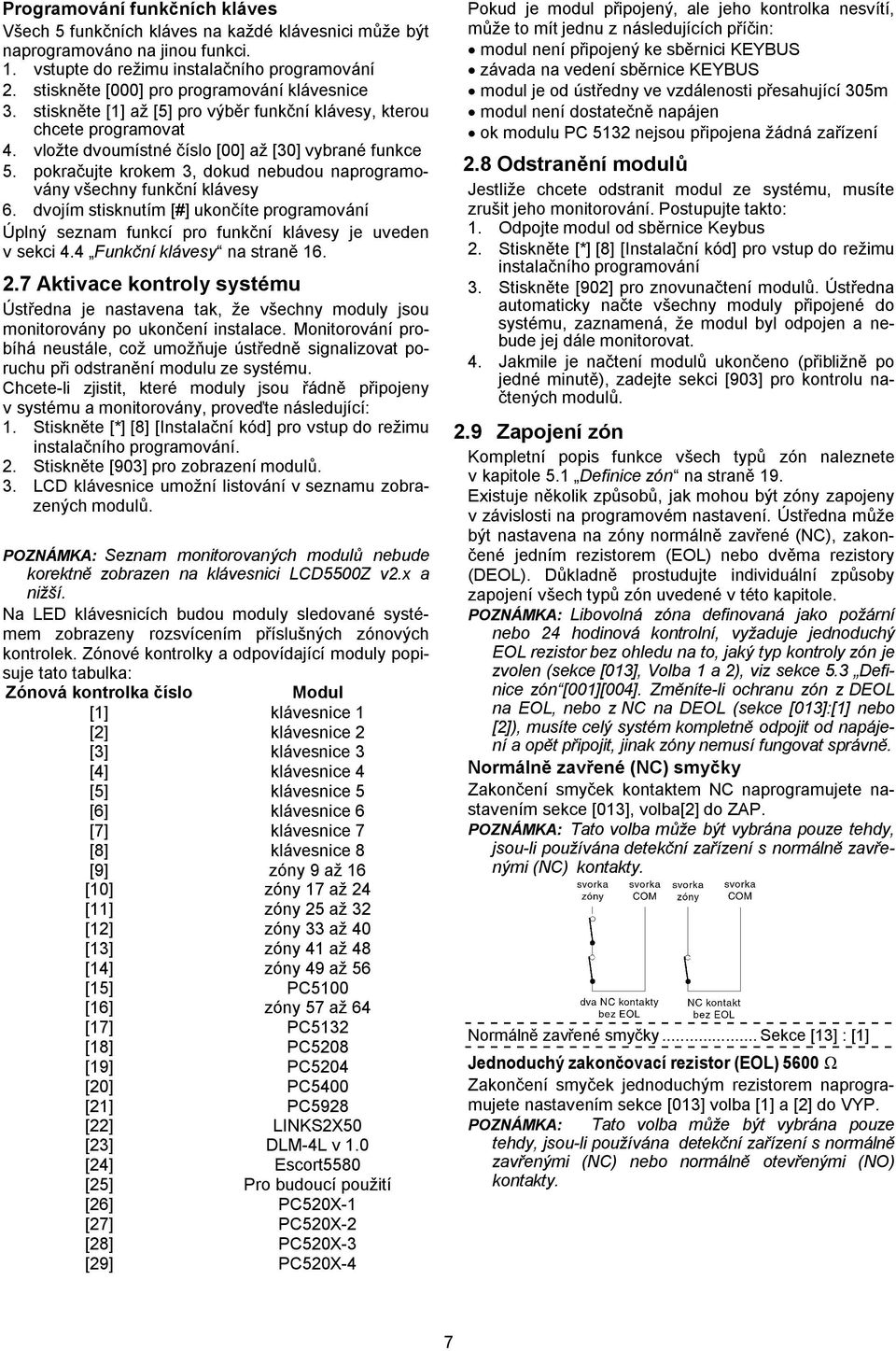 pokračujte krokem 3, dokud nebudou naprogramovány všechny funkční klávesy 6. dvojím stisknutím [#] ukončíte programování Úplný seznam funkcí pro funkční klávesy je uveden v sekci 4.