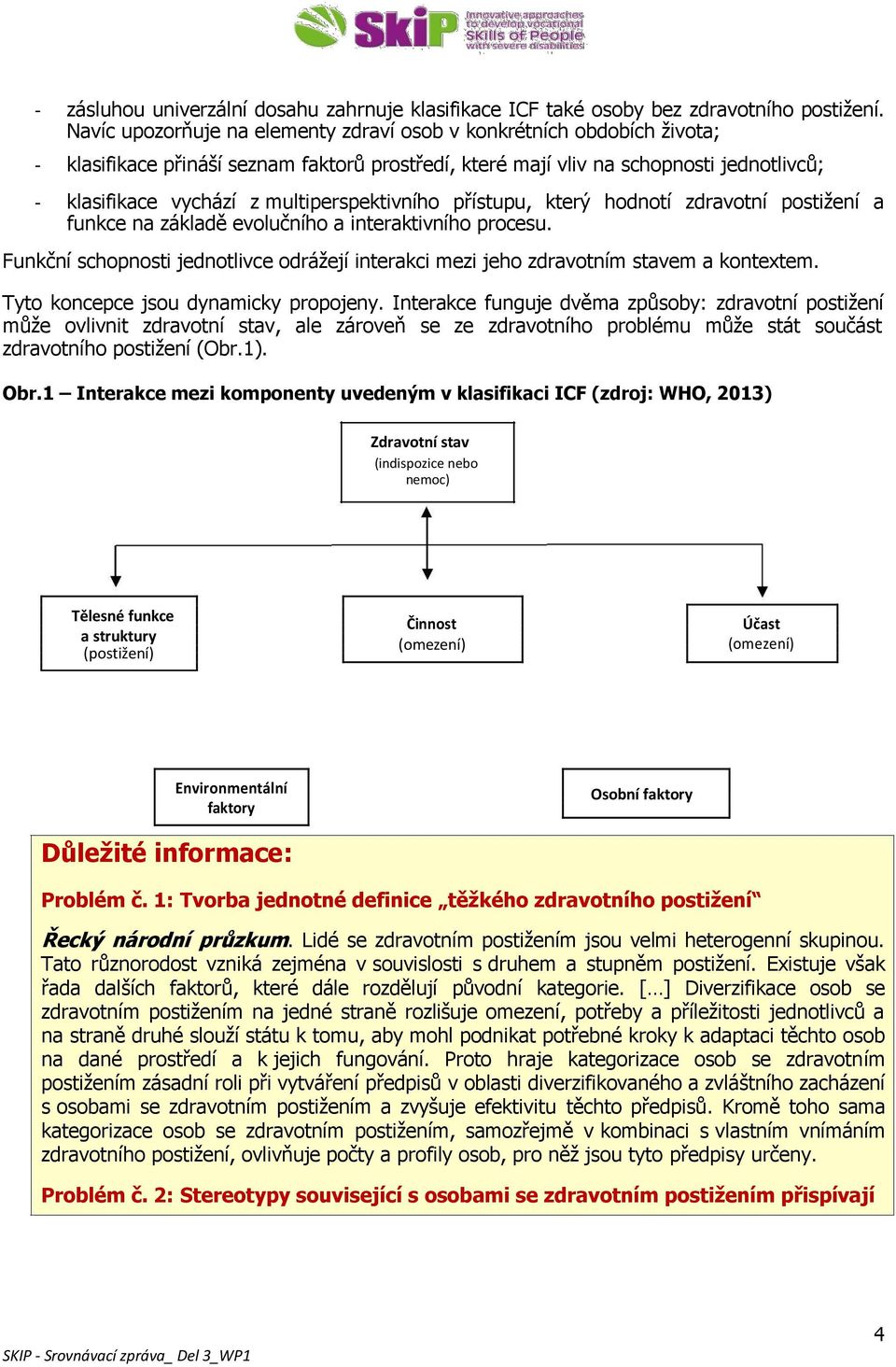 multiperspektivního přístupu, který hodnotí zdravotní postižení a funkce na základě evolučního a interaktivního procesu.