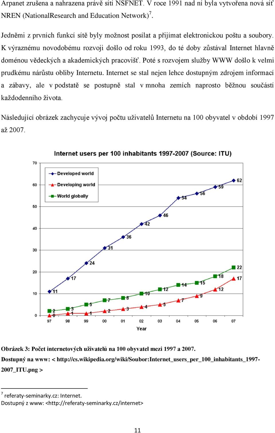 K výraznému novodobému rozvoji došlo od roku 1993, do té doby zůstával Internet hlavně doménou vědeckých a akademických pracovišť.