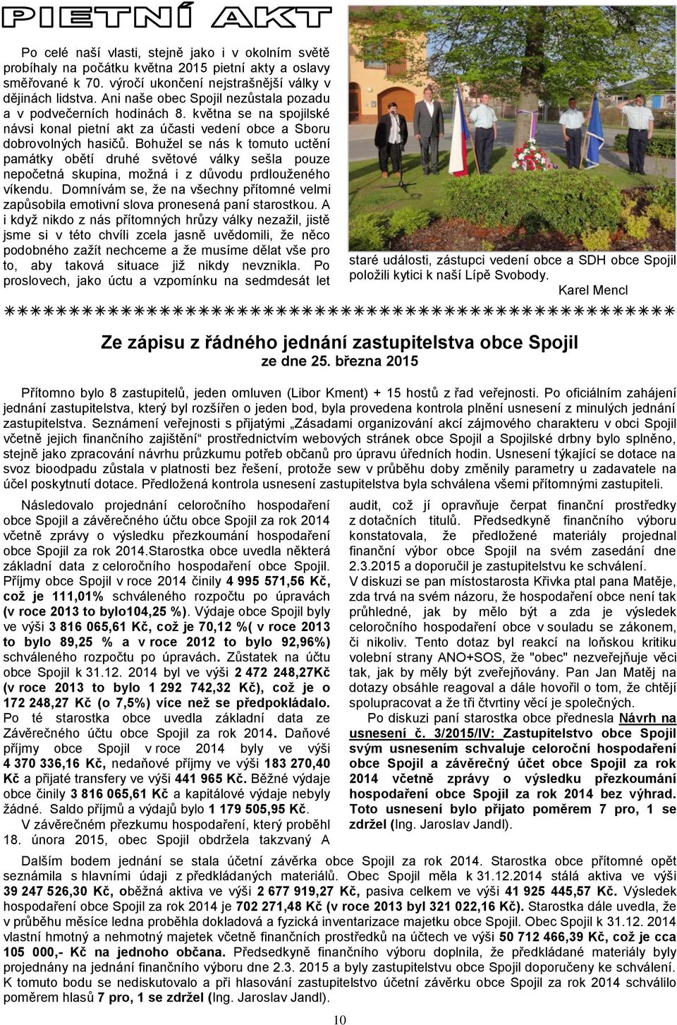 Bohuţel se nás k tomuto uctění památky obětí druhé světové války sešla pouze nepočetná skupina, moţná i z důvodu prdlouţeného víkendu.