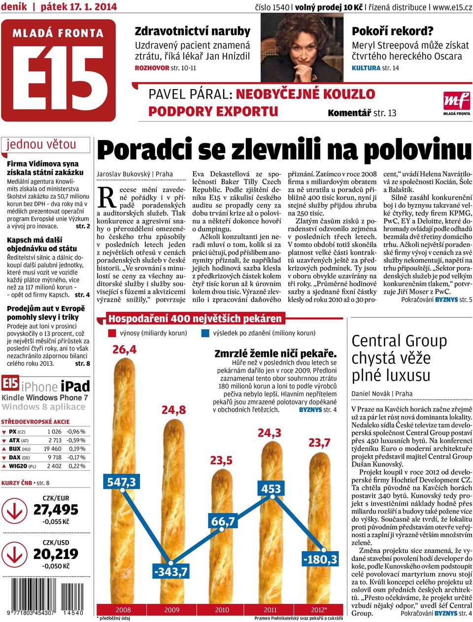 13 jednou větou Firma Vidímova syna získala státní zakázku Mediální agentura Knowlimits získala od ministerstva školství zakázku za 50,7 milionu korun bez DPH dva roky má v médiích prezentovat