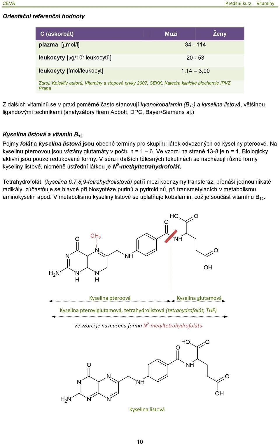 Abbott, DPC, Bayer/Siemens aj.) Kyselina listová a vitamín B 12 Pojmy folát a kyselina listová jsou obecné termíny pro skupinu látek odvozených od kyseliny pteroové.